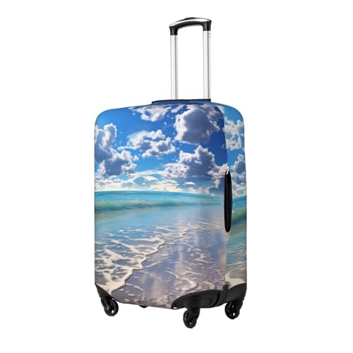 Travel Luggage Cover Anti-Scratch Suitcase Cover Protector Elastic Thicken Luggage Protector Washable Baggage Covers Beautiful cloud beach Suitcase Sleeve Fit 18-32 Inch Luggage X-Large2