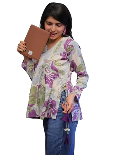 Image of Youthnic Women's Poly Rayon Printed Alia Cut Peplum Top | Top for Office | Women's Tunics | Short Kurti Women| Regular Fit