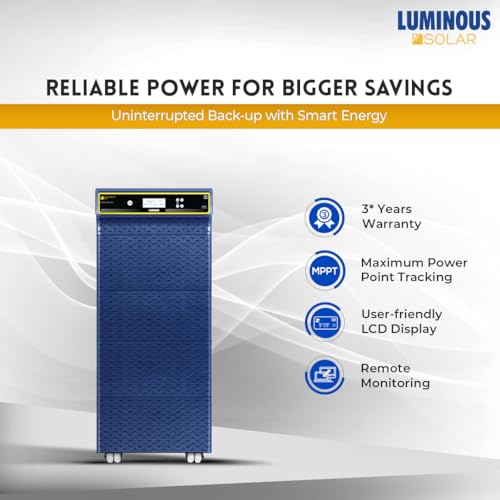 Image of Luminous SOLARVERTER PRO 10.1KVA ECO - Hybrid Solar Inverter, 120V, Pure Sine Wave, Smart Energy Management, High Efficiency, 2 Years Warranty, Ideal for Homes, Businesses & Off-Grid Solar Systems