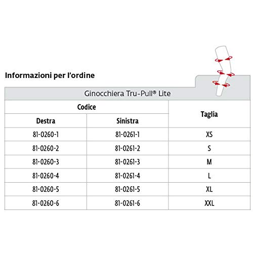 DONJOY - DONJOY - Modello Tru-Pull ® Lite - Ginocchiera Per Sublussazioni E Dislocazioni Della Rotula - XS, sinistra