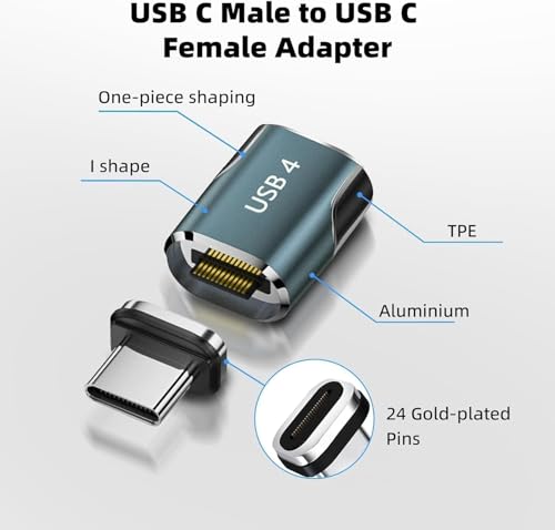 Image of ETZIN USB-C Magnetic Adapter - 1 Pack 240W USB-C Adapter with 80GB /s Transfer Speed, Compatible with Laptops, Tablets and Mobile Phones EPL-1555CC