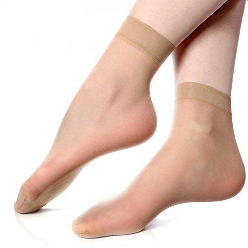 MooltenWomen's Ultra-Thin Transparent Nylon Ankle Length Socks,Filing Like Nothing On Lag (Beige, Free Size)