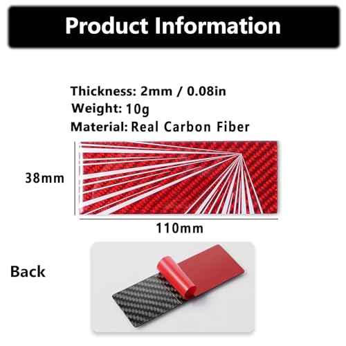 Image of Fit for Real Carbon Fiber Dual Motor Badge Emblem Sticker Plaid Decor Compatible for Model Y Juniper Souvenir Edition Accessories(Red)