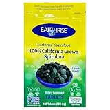 Earthrise Superfood 100% California Grown Spirulina 500mg Tablets (180 Count), Natural Premium Spirulina, Vegan, Gluten Free, Keto Friendly, Non -GMO, High in Vitamins & Minerals