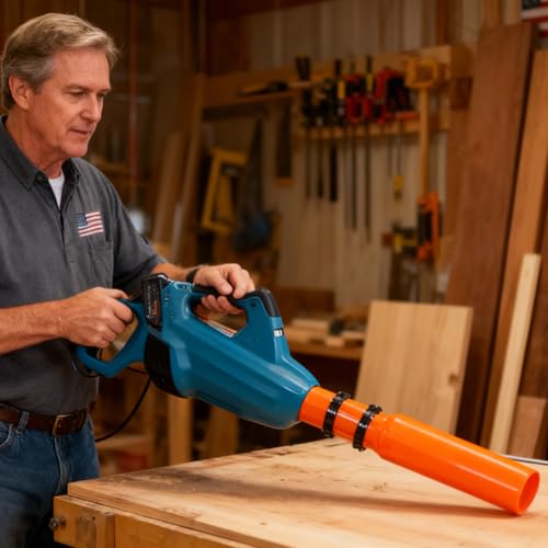 image for Kafidi s 15.7-Inch Orange Leaf Blower Attachment, Round Leaf Blower Ai