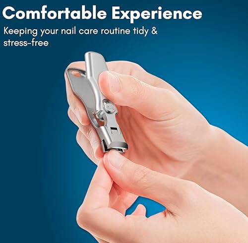 Beauté Secrets Thick Toe Nail Cutter with 10mm wide Jaw Opening, Self Locking Nail Clipper Ultra Sharp Nail Clipper With Catcher, Ultra Slim Portable Nail Cutter, Silver - Image 5