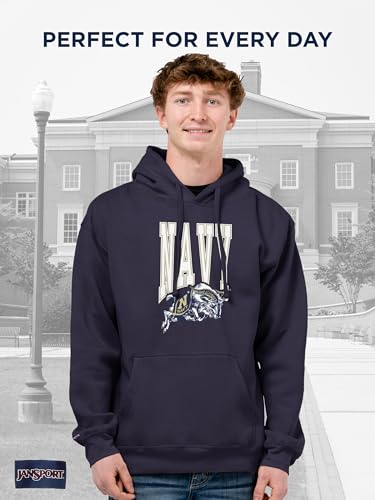 Image of JanSport NCAA Officially Licensed Rival Hoodie, Long Sleeve Unisex Sweatshirt, Cotton-Polyester Blend, Double-Layered Hood