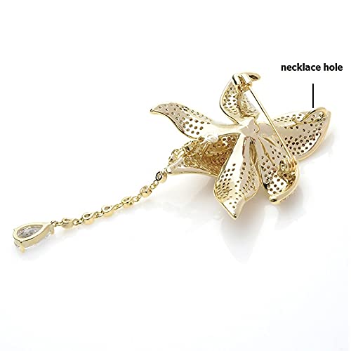 Damen-Brosche, Damenmode-Accessoires, Damen-Elegante Blumen-Brosche, Party-Brosche, Wassertropfen-Kette, Blumen-Hochzeitsbankett-Brosche, Exquisite Broschen