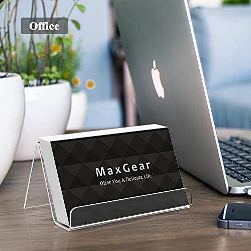 Maxgear Acrylic Business Card Holder For Desk, Business Card Holder Display Business Card Stand, Clear Business Cards Holder Stand 3 Pack Desktop Plastic Name Card Organizer, Capacity: 50 Cards #TOP6