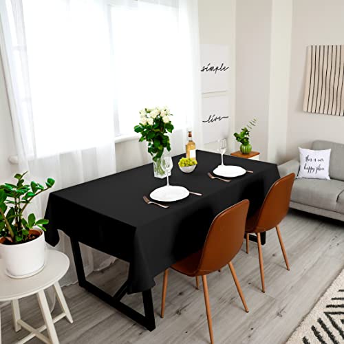 Utopia Kitchen Rectangle Table Cloth 2 Pack(90x132 Inches, Black), Tablecloth Machine Washable, Polyester Table Cover for Dining, Buffet Parties, Picnics, Events, Weddings and Restaurants by Utopia Kitchen - Used condition - US$14.94