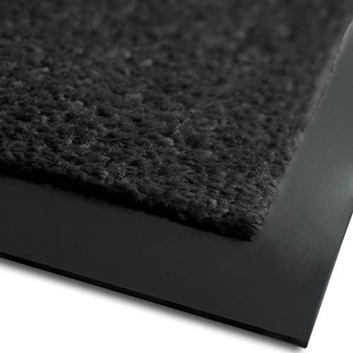 etm Schmutzfangmatte Mono - Fußmatte in leuchtenden Farben - Leistungsstarker Fußabtreter - Schmutzmatte für Innen und Außen (Schwarz, 60x90 cm)