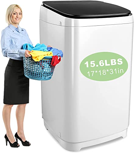 Nictemaw Portable Washing Machine, 15.6Lbs Capacity Portable Washer with Drain Pump, 10 Wash Programs/LED Display/8 Water Levels/Faucet Adapter, 1.9 Cu.ft Full-automatic Compact Laundry Washer for Apartment, Dorm, Rvs Nictemaw Portable Washing Machine, 15.6Lbs Capacity Portable Washer with Drain Pump, 10 Wash Programs/LED Display/8 Water Levels/Faucet Adapter, 1.9 Cu.ft Full-automatic Compact Laundry Washer for Apartment, Dorm, Rvs