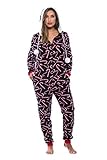 6342-10179-M Just Love Adult Onesie / Pajamas,Medium,Black - Candy Cane