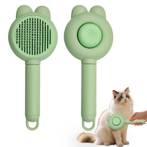 Image of Zoocozy Cat Brush for Shedding, Dog Deshedding Brush, Pet Hair Removal Tool for Puppy Pitten(Green)