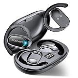 Conyat Open Ear Headphones, Wireless Bluetooth 5.4 Earbuds with Big Earhooks, Ultra-Comfort Open Ear Earbuds, 58 Hours HD Stereo Sound Over Ear Earphones, IP7 Waterproof Headset, Deep Black