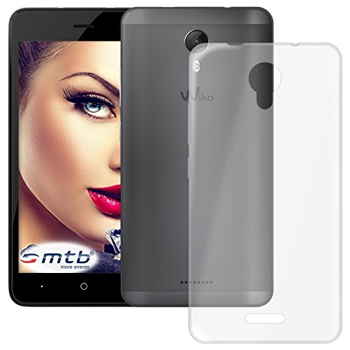 mtb more energy® Schutz-Hülle Clear und Slim für Wiko Jerry 2 (5.0'') - transparent - flexibel - TPU Silikon Hülle Cover Tasche