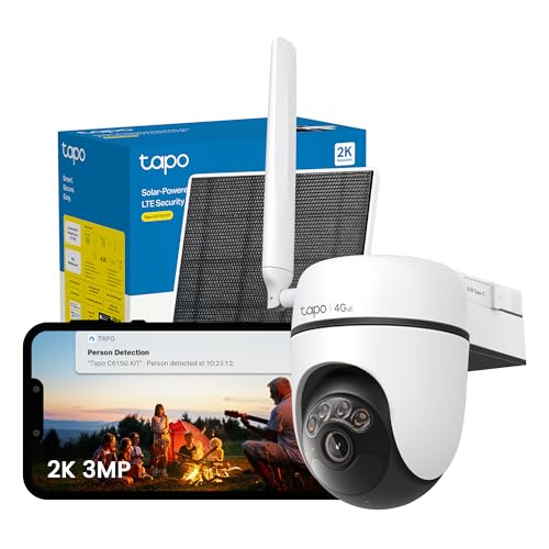 Tapo C615G KIT 2K 3MP Solar Security Camera Outdoor Wireless,4G Security Camera with SIM Slot,Colour Night Vision Outdoor Camera,AI Detection CCTV,IP6
