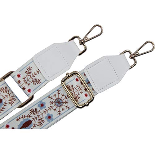 Image of Duwi Wide Purse Strap Jacquard Guitar Style Strap Multicolor Canvas Adjustable Crossbody Bag Strap(white, pattern)