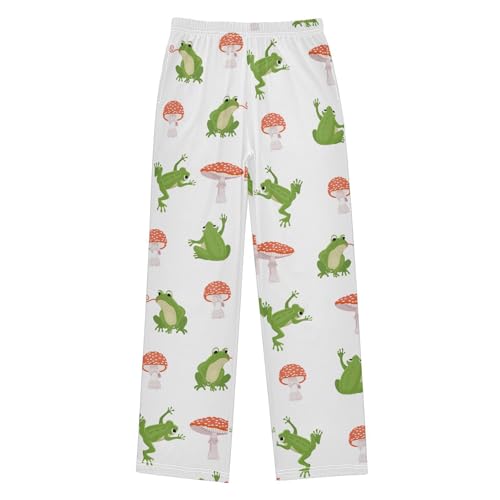 Boys' Pants Green Frogs Red Wild Mushrooms Long Bottoms Jogger Pants Elastic Waist Trousers with Pockets S-XL