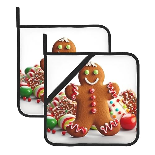 2 presine per cucina resistenti al calore presina omino pan di zenzero caramelle pastiglie calde per controsoffitti forno presina per cottura cottura cucina tappetino caldo sottopentola 20,3 cm