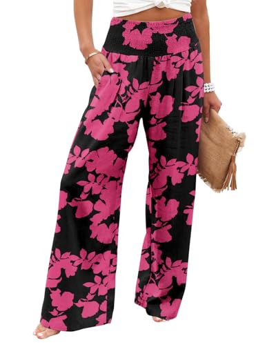 Angerella Women Floral Print Palazzo Pants Comfy Wide...