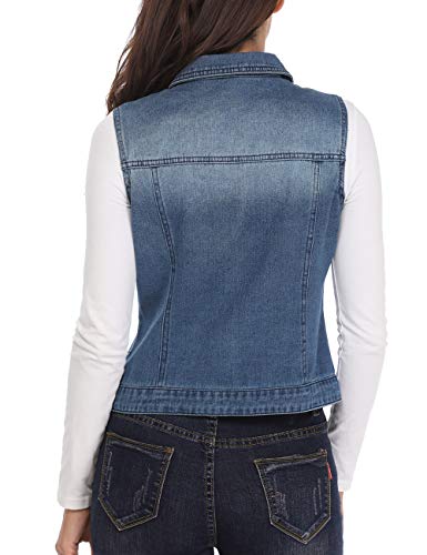 MISS MOLY Women's Denim Distressed Classic Vest Cotton3