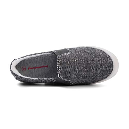 Image of FUNKYMONKEY Slip-On Canvas Sneakers for Women, Comfortable Lightweight Lace-Up Flat Casual Tennis Shoes Breathable Walking Shoes for Everyday Wear