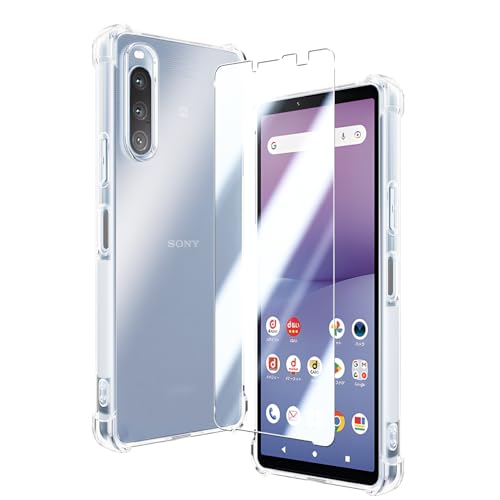 Ή Sony Xperia 10 V 2023 P[X NA P[X Sony Xperia10 V Jo[ TPU یP[X Jo[w + KXtB tB {Ɏq tB KX dx9H ߗ Uh KX + 
