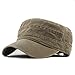 YULOONG Casquette Militaire Vintage lavé Denim armée Casquettes Coton Haut Plat Casquette Sports de Plein air décontracté Chapeau de Soleil Taille réglable pour Hommes Femmes