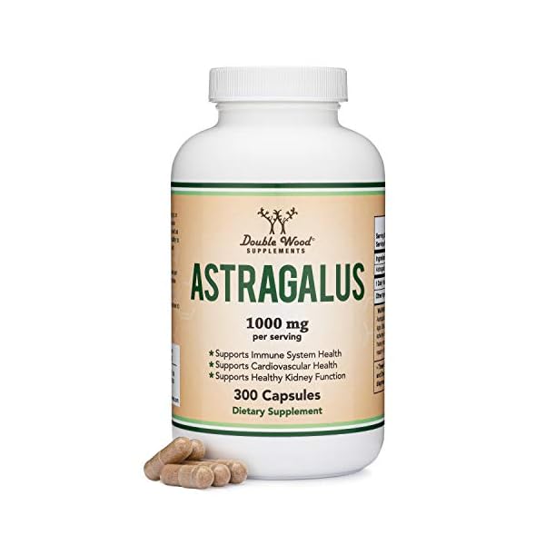 Astragalus Root Capsules - 1,000mg Per Serving (300 Capsules, Bulk Supply) High in Polysaccharides, Manufactured and Tested in The USA for Healthy Aging, Overall, and Immune Support by Double Wood