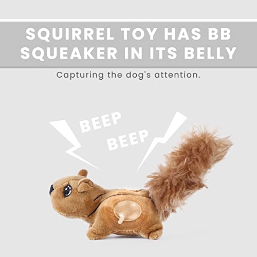 Laifug Hidden Squirrel Plush Dog Toy, Interactive Squeaky Dog Toy Hide and Seek, L - Image 4