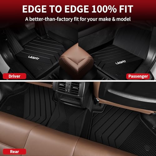 Image of LASFIT Floor Mats for BMW X3 2011-2017 /X4 2015-2018 | For xDrive28i, xDrive28d, xDrive35i, M40i, All Weather TPE Custom Fit Floor Liners, 1st & 2nd Row Car Mats Accessories, Black