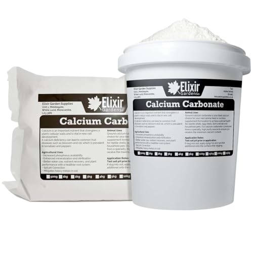 Elixir Gardens Calcium Carbonate Limestone Powder | Garden Agriculture Poultry Farming & Reptile Usage | From 100g-25kg | 100g Polythene Bag | 0.5sqm