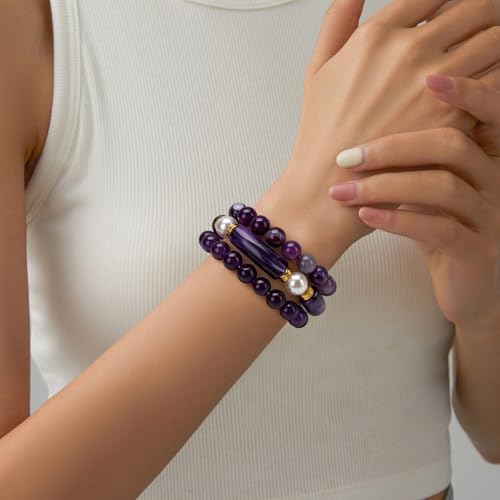 Tube Bangle Bracelets for Women Men 10MM Natural Crystal Healing Bracelet Inspirational Gifts for Women Men4