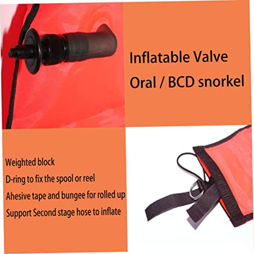 Bouée de plongée orange de 120 cm avec marqueur de surface gonflable pour la sécurité en apnée - 6