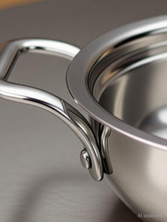 Image of Bhalaria Triply Stainless Steel Kadhai with Lid & Handle 18cm 1 Litre | Induction Base Heavy Gauge 3 Layer Body |Deep Fry Pan Wok for Sabzi & Curry |Food Grade Steel | Gas Compatible | Dishwasher Safe