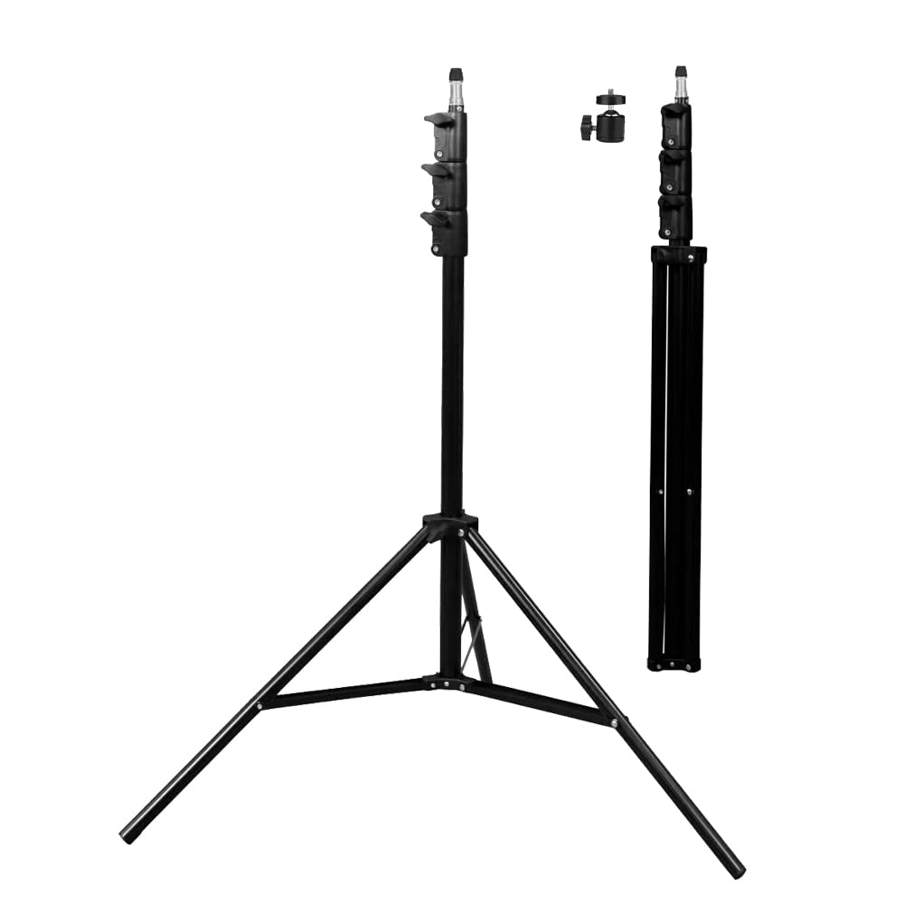 Aluminum Alloy Light Stand, 30.7"-94.5"/2.4m Spring Cushioned Photography Heavy Duty Tripod with 1/4" Universal Screw Adapter for Studio, Speedlight, Softbox, Ring Light, LED Video Light