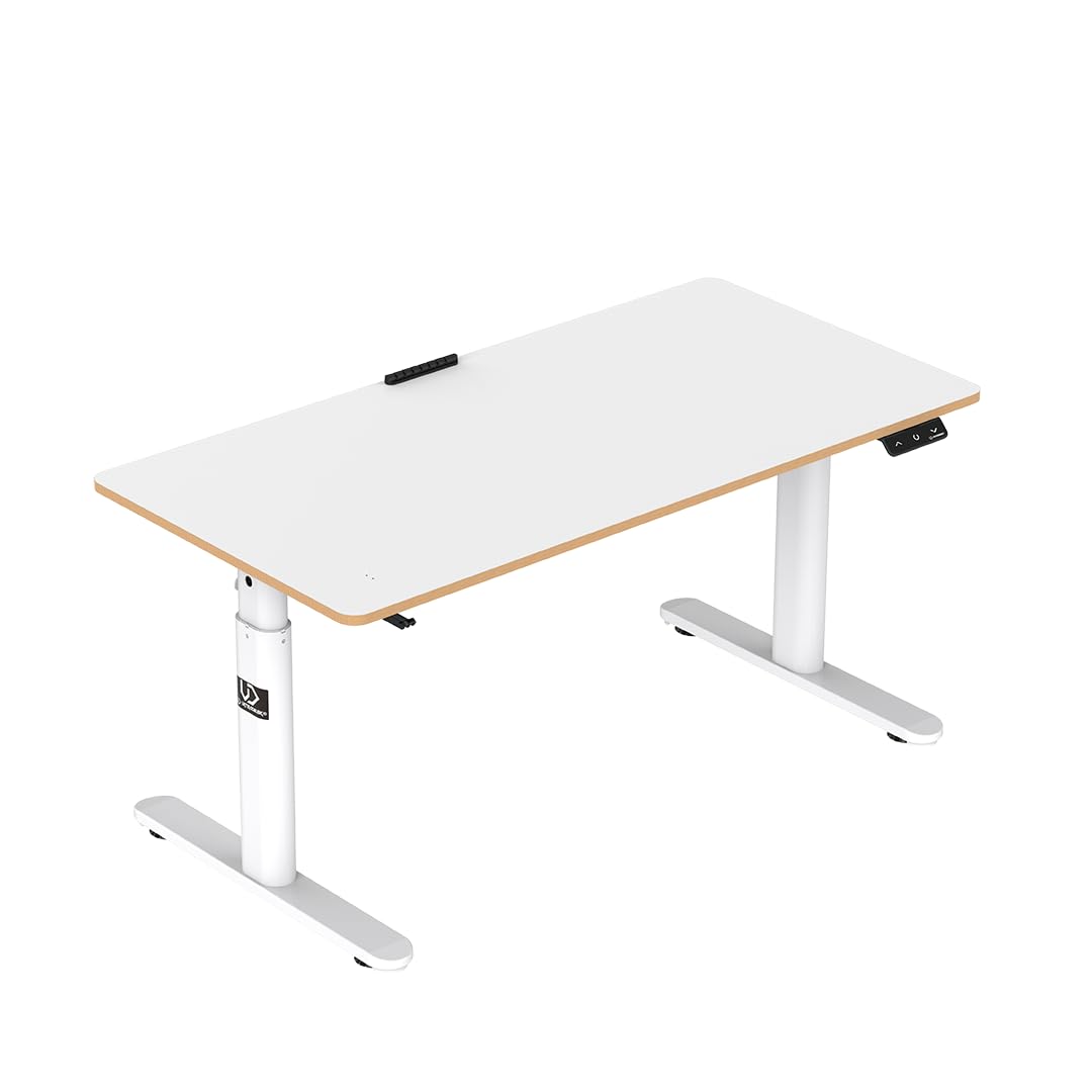ULTRADESK - Pulsar Kinderschreibtisch Höhenverstellbar - Höhenverstellbarer Schreibtisch - 120x60x55-81cm - Computertisch für 2 Monitore - für Kinderzimmer, Jugendzimmer - Weiß