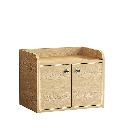 Caja de escritorio de madera con cerradura, resistente para suministros de oficina y escuela, gabinete para documentos, manualidades y estatería