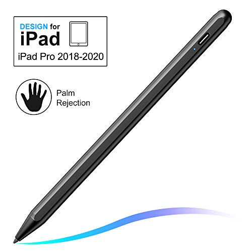 Black Stylus Pen with Palm Rejection, FOJOJO Active Stylus Compatible with (2018-2020) Apple