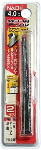 ナチ 鉄工用ドリル 2本入り シンニング 4.0ミリ