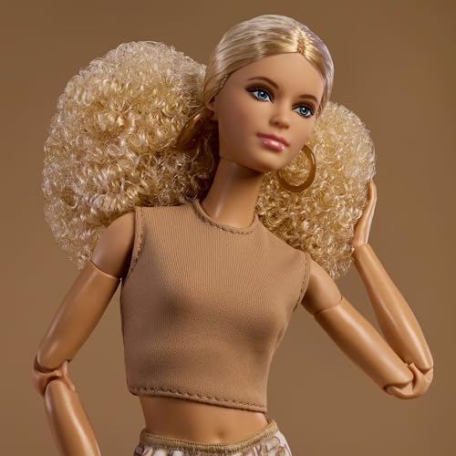 Image of Barbie Basics Model Collector Fashion Doll 07 with Blonde Hair & White Print Pants, Universal-fit Fashions & Posable Body