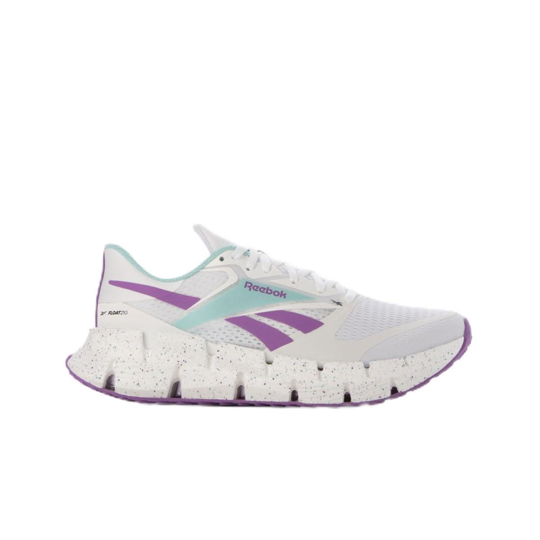 Reebok Men's Floatzig Running Shoes for Men Trainers, FTWR White Ai Aqua Purple Rave, 8.5 UK
