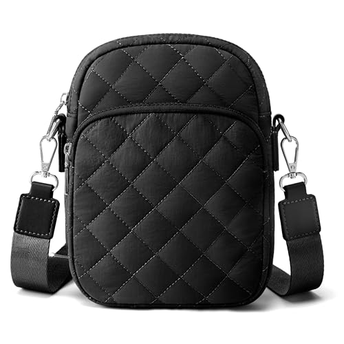 Image of Quilted Crossbody Bag Small Women Shoulder Bags Purses Handbag Backpack Puffer Soft Fashion Design Magnetic and Zipper Pocket