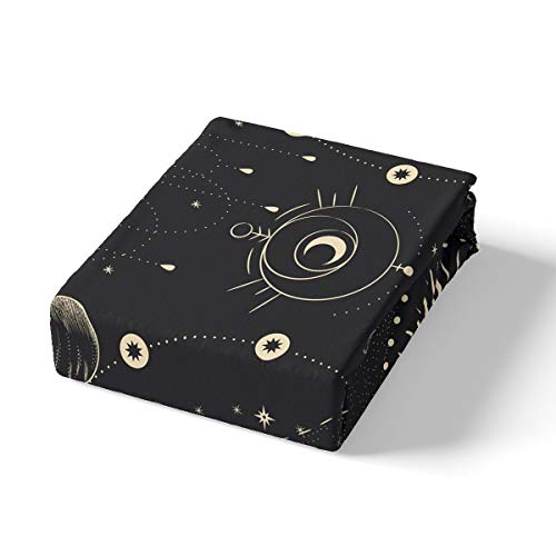 Homemissing Universe Planet Bedding Set for Girls Boys Sun and Moon Comforter Cover Galaxy Stars Duvet Cover Boho Exotic Vintage Bedding & Linen King Bedding 3Pcs - Image 2