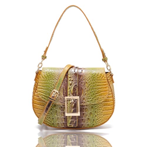 Crocodile Bags for Women Luxury Handbag Flap Purse Small Crossbody handbag for Ladies Gradient Color Shoulder Bag