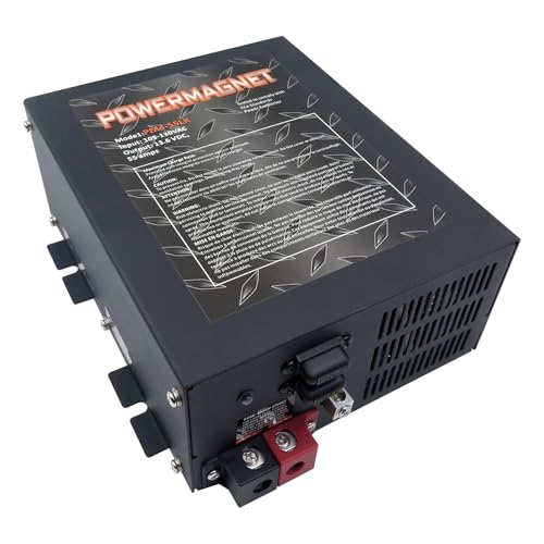 PM4 55-Amp RV Power Converter & 4-Stage Smart Battery Charger - 110V AC to 12V DC Converter Charger Combo | Safe Replacement for RVs, Campers, Trailers & Boats | UL Listed & CE Certified
