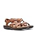 Clarks Women's Laurieann Rena Flat Sandal, Tan Combi, 7.5