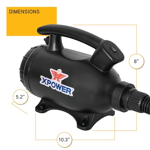 Image of XPOWER A-5 Electric Air Duster for Dusting, Drying, Inflating, Blowing, Vacuuming, Car Detailing, Computer, Leaf Blowing, 100 CFM, 5 Nozzles + 2 Brushes, High Performance Motor, Eco-Friendly