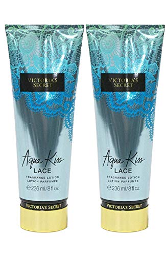 Victorias Secret Aqua Kiss Lace Fragrance Lotion 8 Fl Oz Pack Of 2 (Aqua Kiss Lace)